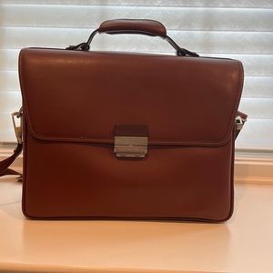 Hartmann Brown Leather Flap over Briefcase